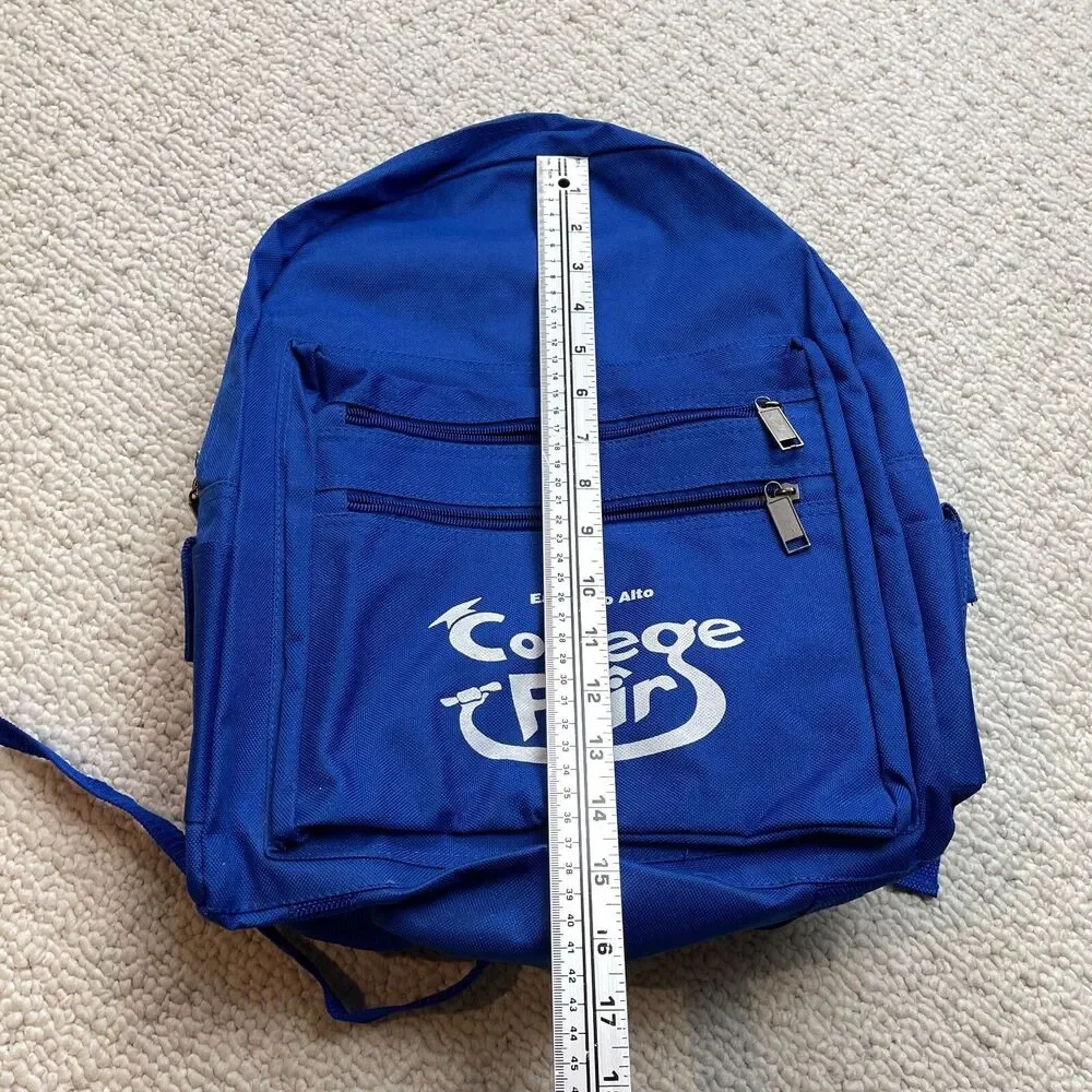 Unbranded Youth Backpack Blue Solid East Palo Alto College Fair Logo Zip School